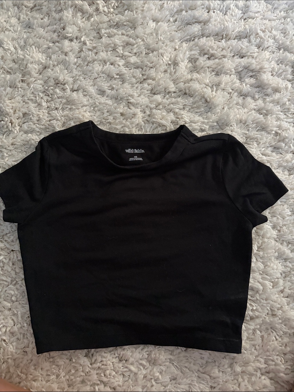 wild fable Black Cropped Crew Tee